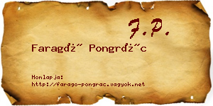 Faragó Pongrác névjegykártya