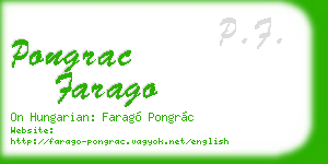 pongrac farago business card