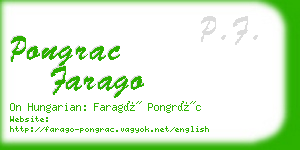 pongrac farago business card